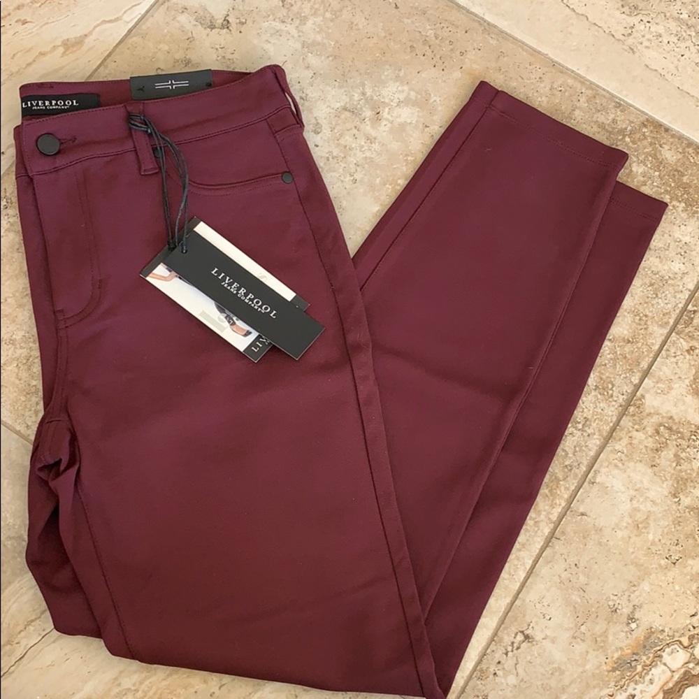 Liverpool burgundy stretchy pants